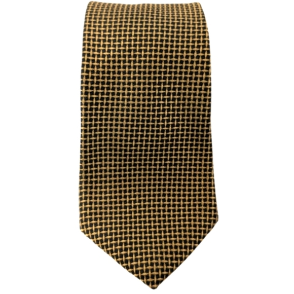 Wm Chelsea Ltd Other - WM Chelsea LTD Tie 100% Silk Geometric Black Gold USA Made Necktie 57.5” Classy